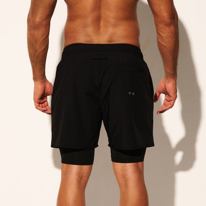 DESMIIT Men's uick‑Dry 4‑Way Stretch Multi‑Functional Swim Shorts with Tight Long Inner Lining for Daily Wear, Gym, Beach & Aerobics B3465