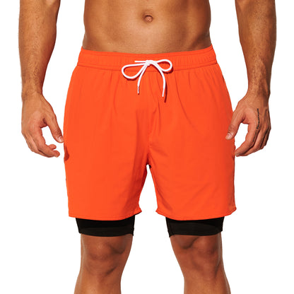 DESMIIT Men's uick‑Dry 4‑Way Stretch Multi‑Functional Swim Shorts with Tight Long Inner Lining for Daily Wear, Gym, Beach & Aerobics B3465