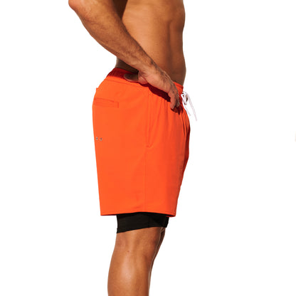 DESMIIT Men's uick‑Dry 4‑Way Stretch Multi‑Functional Swim Shorts with Tight Long Inner Lining for Daily Wear, Gym, Beach & Aerobics B3465