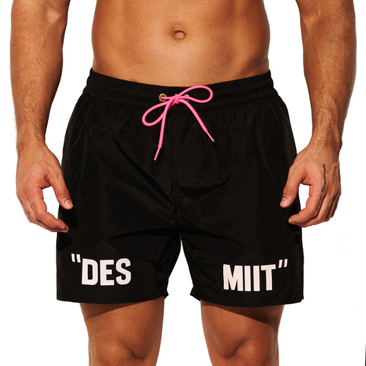 DESMIIT Men's Basic Stylish Swim Board Shorts Quick-Dry Breathable Summer Beach Trunks B3560