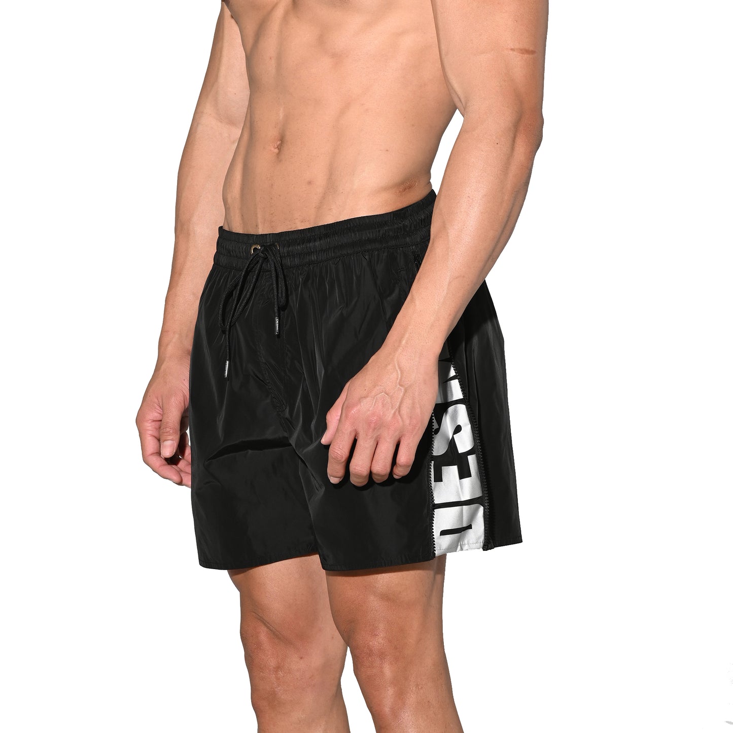DESMIIT Men’s Short‑Cut Lightweight Quick‑Dry Drawstring Board Shorts with Zippered Pockets for Aerobics Beach Casual Outings B3571