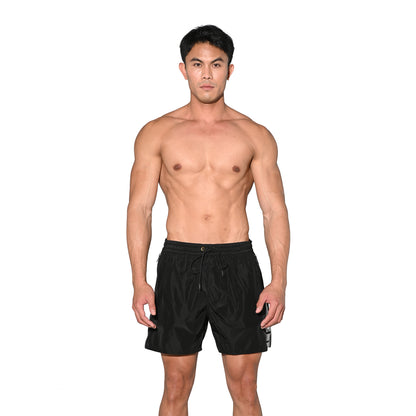 DESMIIT Men’s Short‑Cut Lightweight Quick‑Dry Drawstring Board Shorts with Zippered Pockets for Aerobics Beach Casual Outings B3571