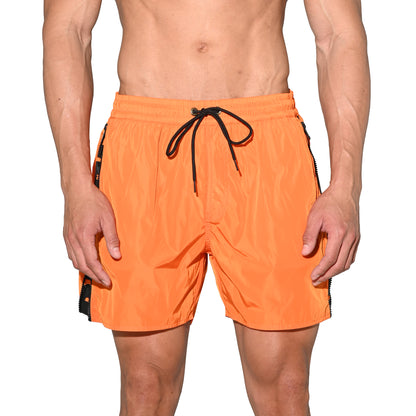 DESMIIT Men’s Short‑Cut Lightweight Quick‑Dry Drawstring Board Shorts with Zippered Pockets for Aerobics Beach Casual Outings B3571