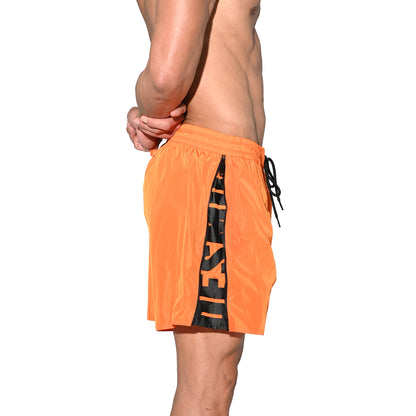 DESMIIT Men’s Short‑Cut Lightweight Quick‑Dry Drawstring Board Shorts with Zippered Pockets for Aerobics Beach Casual Outings B3571