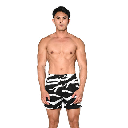 Men's Lightweight Quick-Dry Drawstring Aerobics Camouflage Pocket Board Shorts B3574