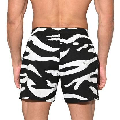 Men's Lightweight Quick-Dry Drawstring Aerobics Camouflage Pocket Board Shorts B3574
