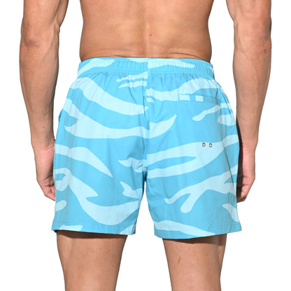 Men's Lightweight Quick-Dry Drawstring Aerobics Camouflage Pocket Board Shorts B3574