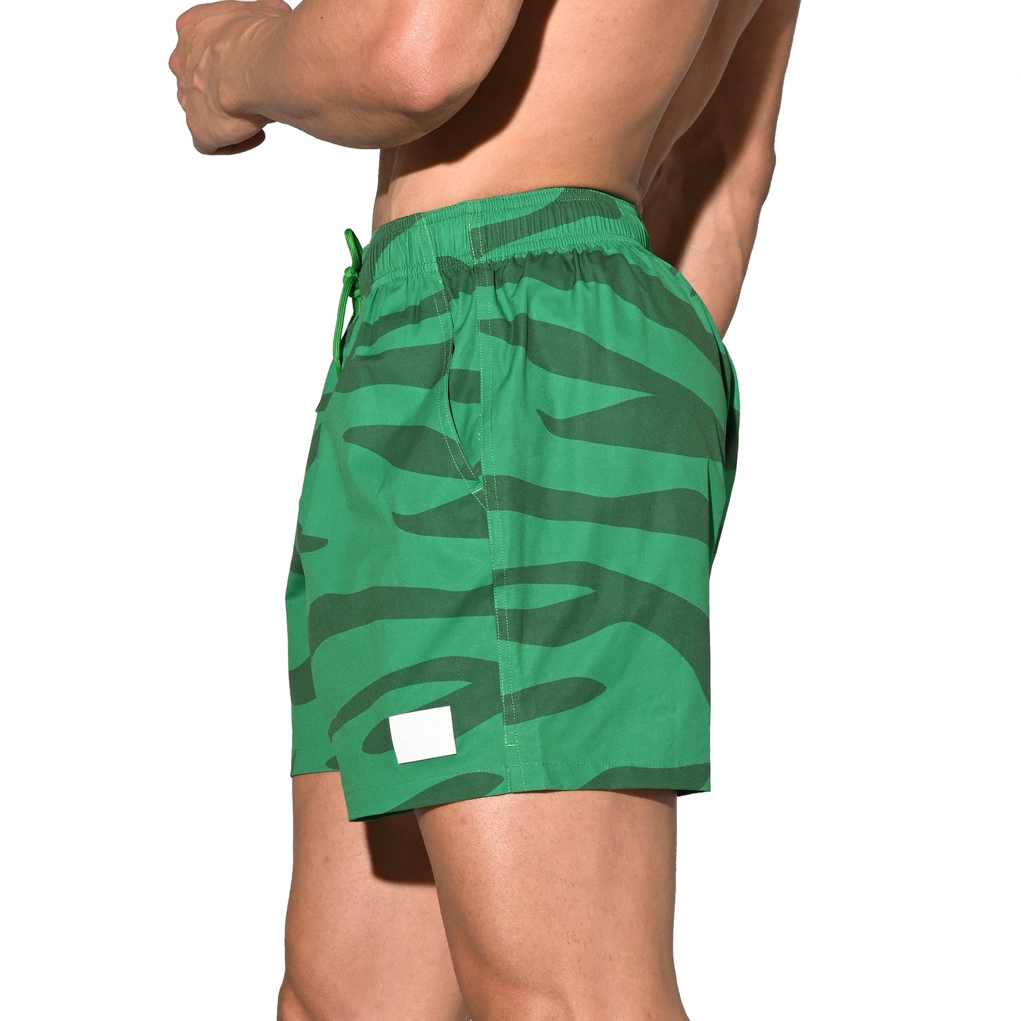 Men's Lightweight Quick-Dry Drawstring Aerobics Camouflage Pocket Board Shorts B3574