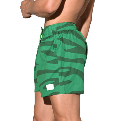 Men's Lightweight Quick-Dry Drawstring Aerobics Camouflage Pocket Board Shorts B3574