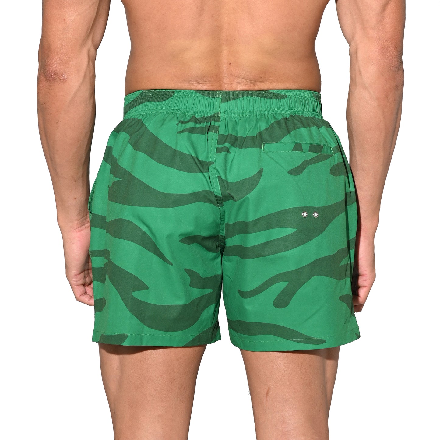 Men's Lightweight Quick-Dry Drawstring Aerobics Camouflage Pocket Board Shorts B3574