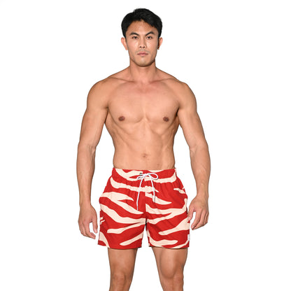 Men's Lightweight Quick-Dry Drawstring Aerobics Camouflage Pocket Board Shorts B3574