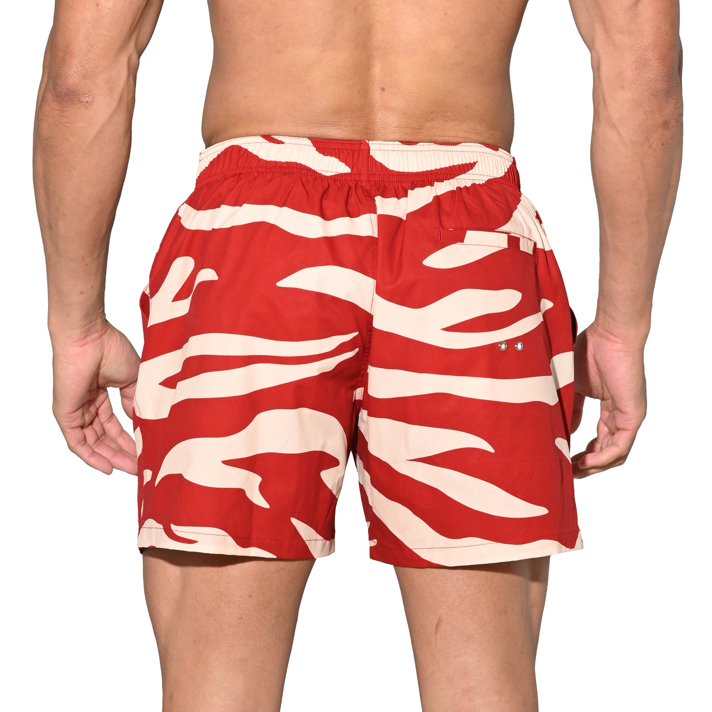 Men's Lightweight Quick-Dry Drawstring Aerobics Camouflage Pocket Board Shorts B3574