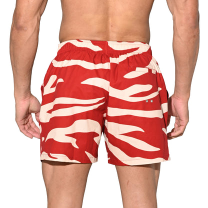 Men's Lightweight Quick-Dry Drawstring Aerobics Camouflage Pocket Board Shorts B3574