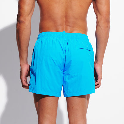 Men's Solid Dark Grid Swim Shorts, Water-Repellent Quick-Dry Board Shorts with Pockets, Soft Portable Athletic Trunks B3681