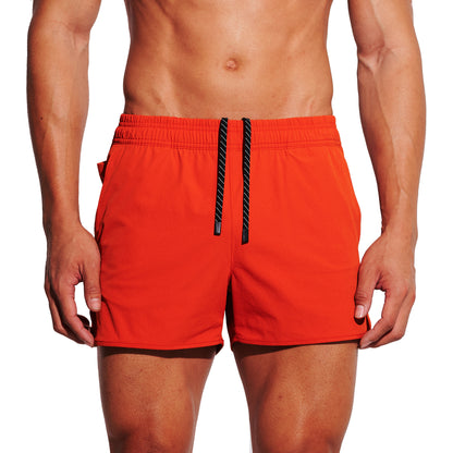 DESMIIT Men's Solid Color Board Shorts 4-Way Stretch Feather Light Quick Dry Shorts for Beach Gym and Aerobics B3682