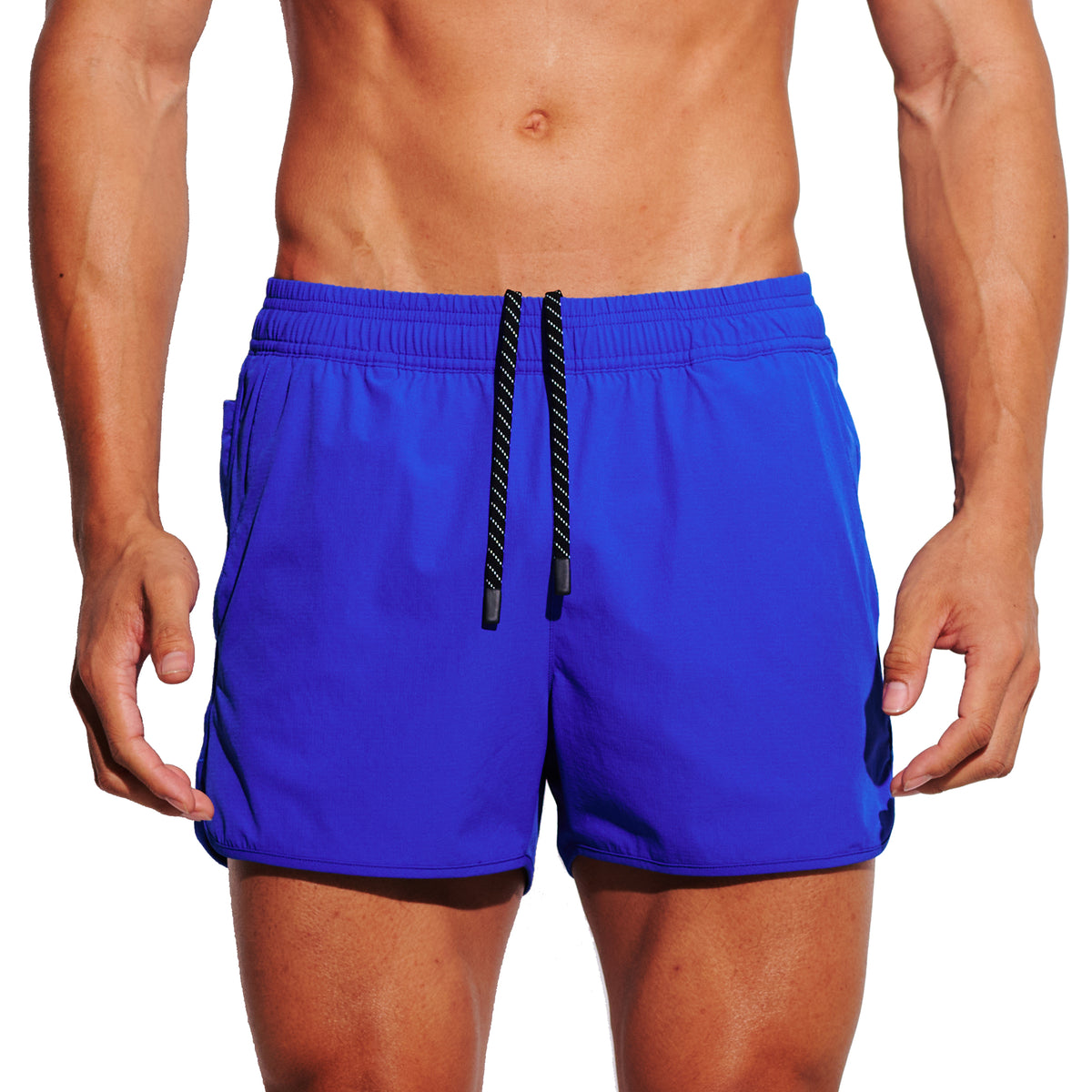 DESMIIT Men's Solid Color Board Shorts 4-Way Stretch Feather Light Quick Dry Shorts for Beach Gym and Aerobics B3682