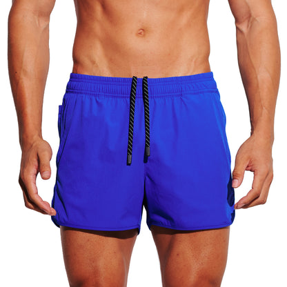 DESMIIT Men's Solid Color Board Shorts 4-Way Stretch Feather Light Quick Dry Shorts for Beach Gym and Aerobics B3682