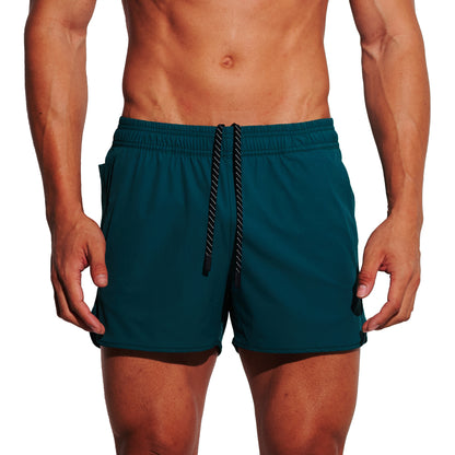 DESMIIT Men's Solid Color Board Shorts 4-Way Stretch Feather Light Quick Dry Shorts for Beach Gym and Aerobics B3682