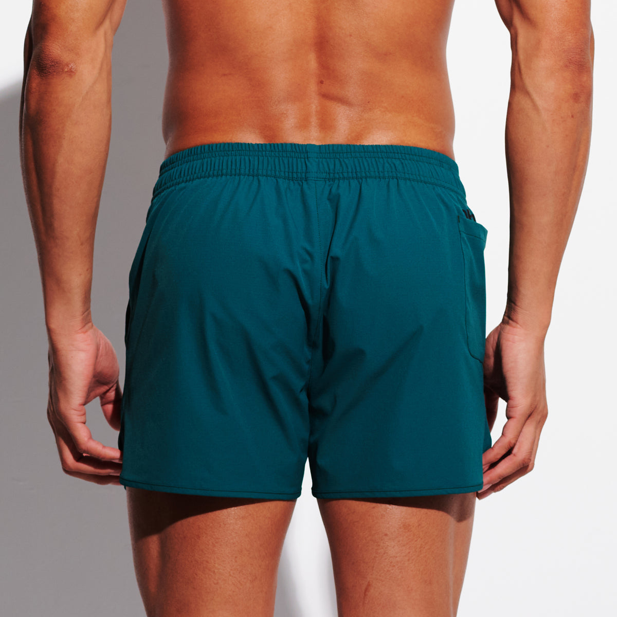DESMIIT Men's Solid Color Board Shorts 4-Way Stretch Feather Light Quick Dry Shorts for Beach Gym and Aerobics B3682