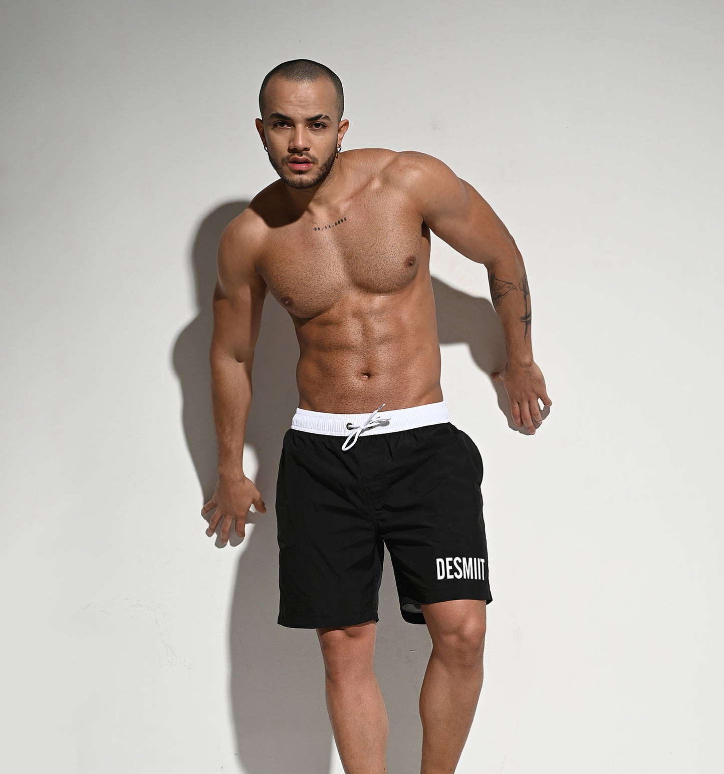 Men's Solid Color Drawstring Board Shorts | Quick-Dry Portable Sports Swimwear with Pockets B4114