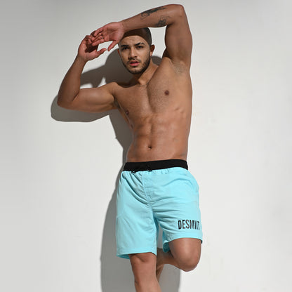 Men's Solid Color Drawstring Board Shorts | Quick-Dry Portable Sports Swimwear with Pockets B4114