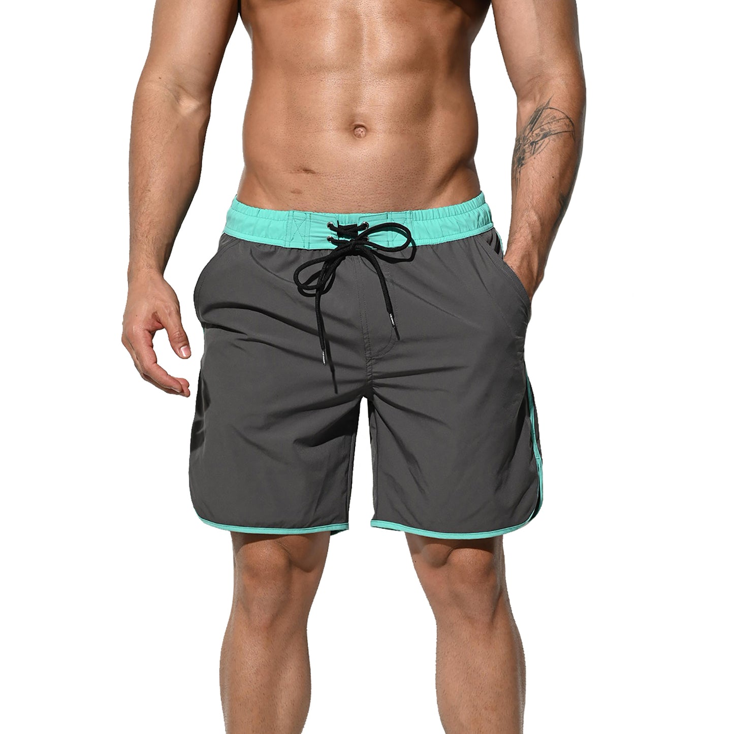 DESMIIT Men's loose Board shorts Elastic quick drying Vacation shorts Swimwear B4118