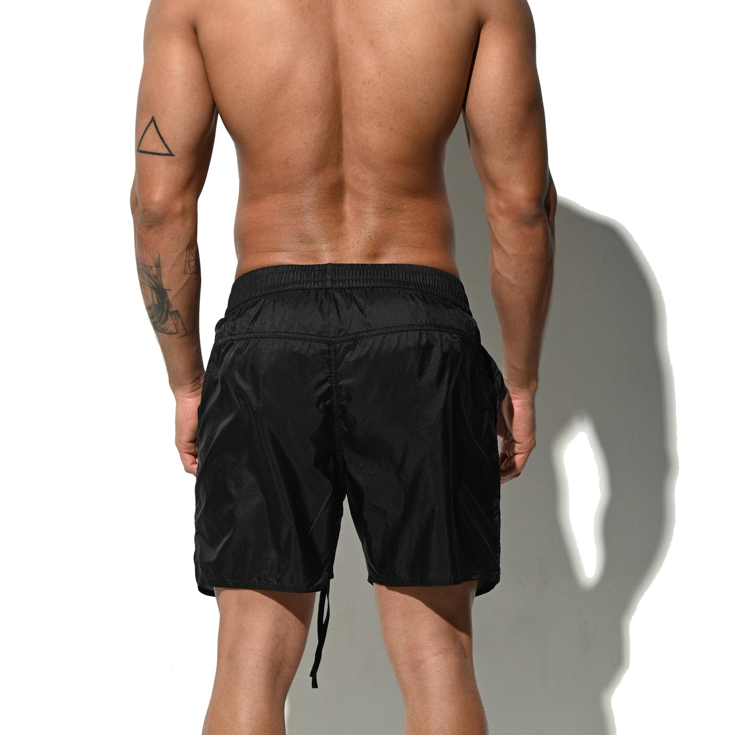 DESMIIT Men's Ultra-thin Semi-translucent Beach pants Sexy vacation 4-point shorts B4123