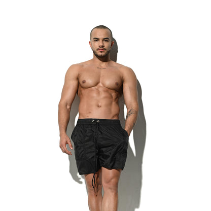 DESMIIT Men's Ultra-thin Semi-translucent Beach pants Sexy vacation 4-point shorts B4123