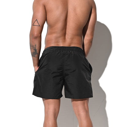 DESMIIT Men's Solid Color Ultra‑Thin Fast‑Dry Beach Shorts, Casual Summer Swim Trunks with Pockets B4236