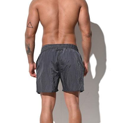 DESMIIT Men's Solid Color Ultra‑Thin Fast‑Dry Beach Shorts, Casual Summer Swim Trunks with Pockets B4236
