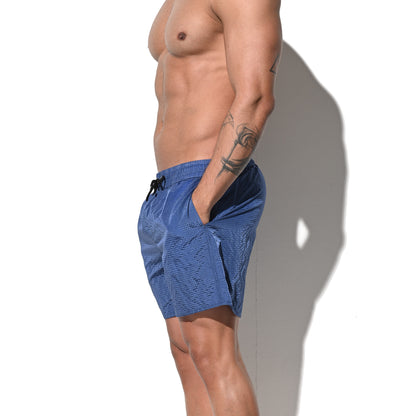 DESMIIT Men's Solid Color Ultra‑Thin Fast‑Dry Beach Shorts, Casual Summer Swim Trunks with Pockets B4236