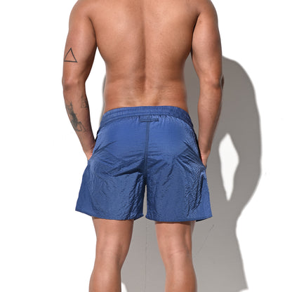 DESMIIT Men's Solid Color Ultra‑Thin Fast‑Dry Beach Shorts, Casual Summer Swim Trunks with Pockets B4236