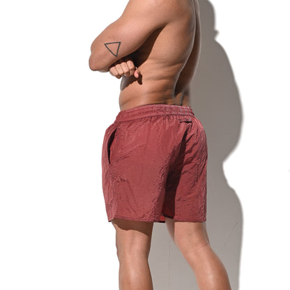 DESMIIT Men's Solid Color Ultra‑Thin Fast‑Dry Beach Shorts, Casual Summer Swim Trunks with Pockets B4236