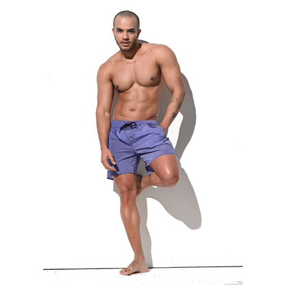 DESMIIT Men's Solid Color Ultra‑Thin Fast‑Dry Beach Shorts, Casual Summer Swim Trunks with Pockets B4236