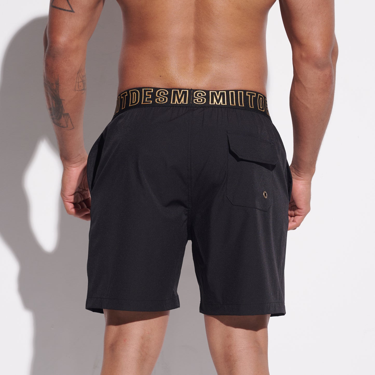 DESMIIT Men's Solid Ultra‑Short 4‑Way Stretch Quick‑Dry Board Shorts, Feather‑Light for Gym Beach Aerobics B4352