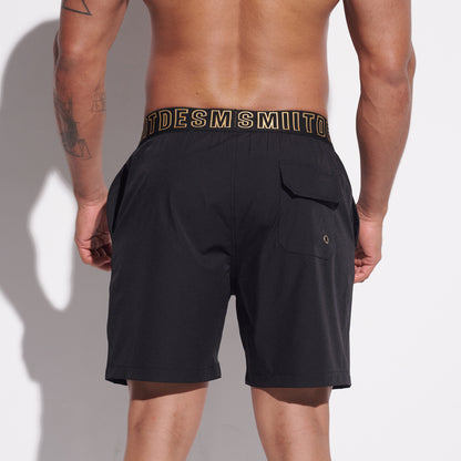 DESMIIT Men's Solid Ultra‑Short 4‑Way Stretch Quick‑Dry Board Shorts, Feather‑Light for Gym Beach Aerobics B4352