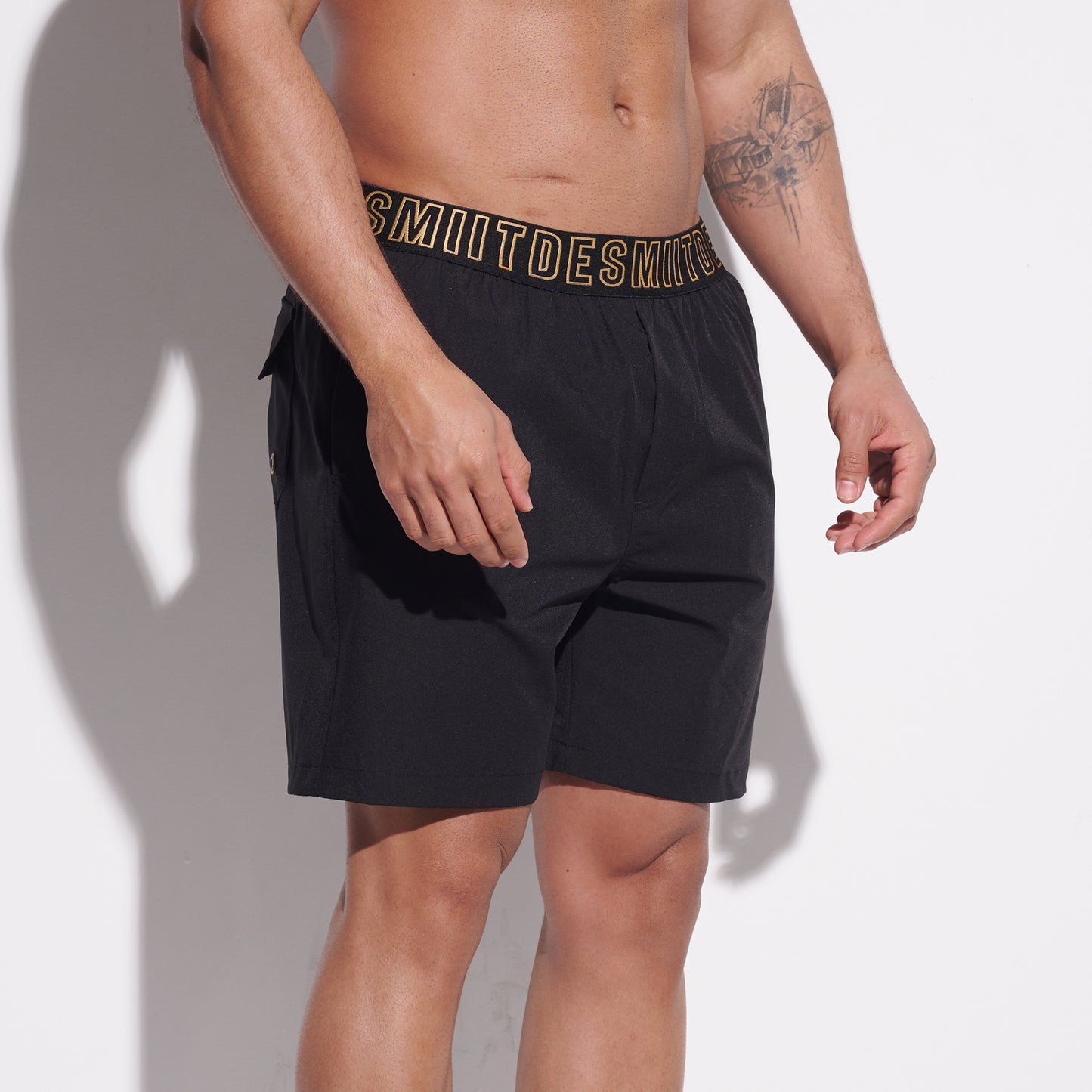 DESMIIT Men's Solid Ultra‑Short 4‑Way Stretch Quick‑Dry Board Shorts, Feather‑Light for Gym Beach Aerobics B4352