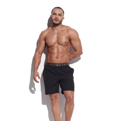 DESMIIT Men's Solid Ultra‑Short 4‑Way Stretch Quick‑Dry Board Shorts, Feather‑Light for Gym Beach Aerobics B4352