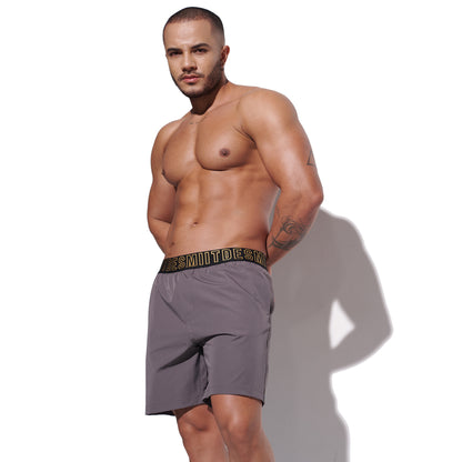 DESMIIT Men's Solid Ultra‑Short 4‑Way Stretch Quick‑Dry Board Shorts, Feather‑Light for Gym Beach Aerobics B4352