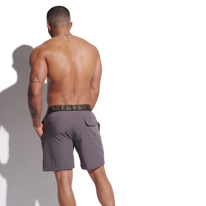 DESMIIT Men's Solid Ultra‑Short 4‑Way Stretch Quick‑Dry Board Shorts, Feather‑Light for Gym Beach Aerobics B4352
