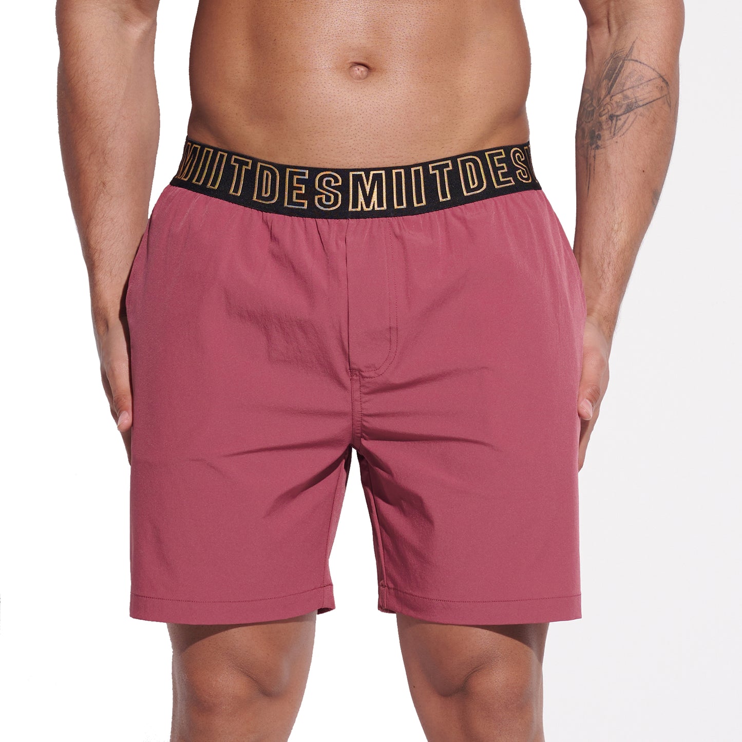 DESMIIT Men's Solid Ultra‑Short 4‑Way Stretch Quick‑Dry Board Shorts, Feather‑Light for Gym Beach Aerobics B4352