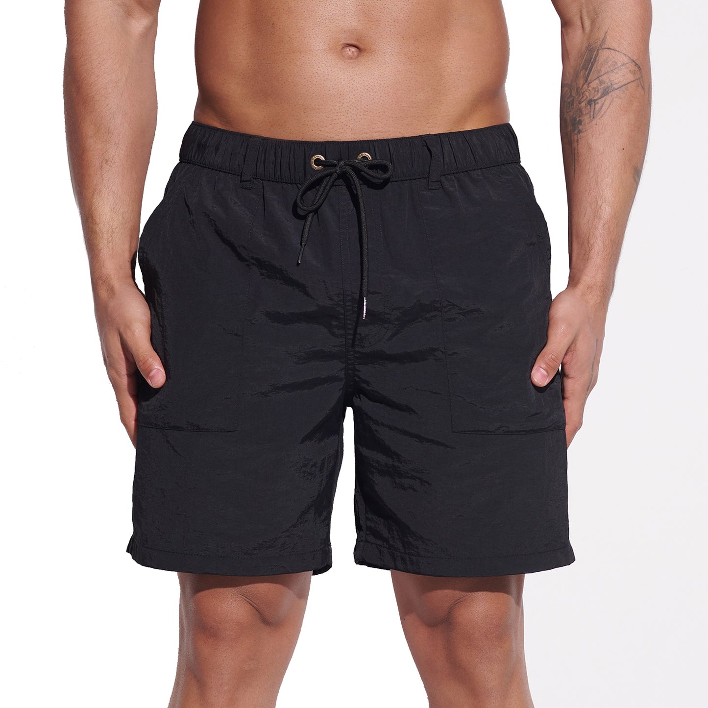 DESMIIT Men's Fashion Cargo‑Style Multi‑Pocket Swim Board Shorts, Quick‑Dry Breathable Summer Beach Trunks B4353