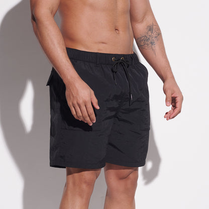 DESMIIT Men's Fashion Cargo‑Style Multi‑Pocket Swim Board Shorts, Quick‑Dry Breathable Summer Beach Trunks B4353