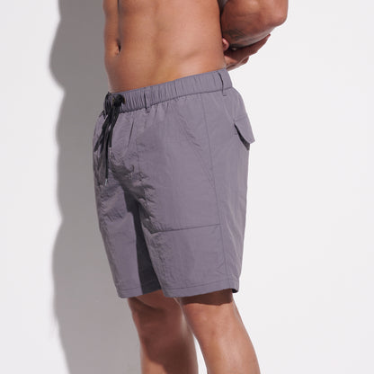 DESMIIT Men's Fashion Cargo‑Style Multi‑Pocket Swim Board Shorts, Quick‑Dry Breathable Summer Beach Trunks B4353