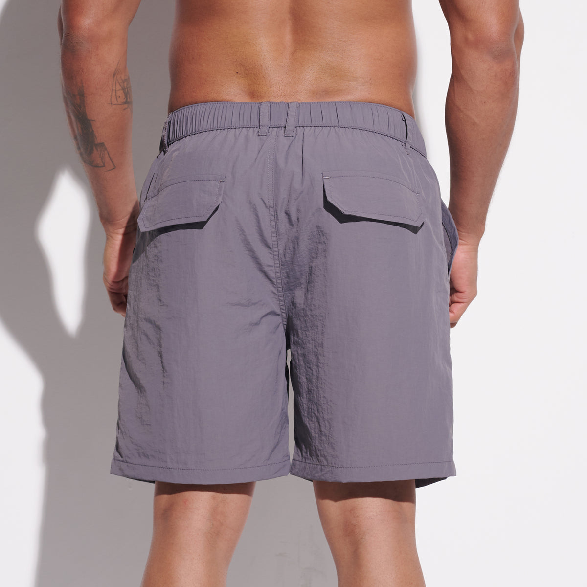 DESMIIT Men's Fashion Cargo‑Style Multi‑Pocket Swim Board Shorts, Quick‑Dry Breathable Summer Beach Trunks B4353