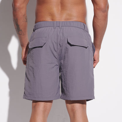 DESMIIT Men's Fashion Cargo‑Style Multi‑Pocket Swim Board Shorts, Quick‑Dry Breathable Summer Beach Trunks B4353