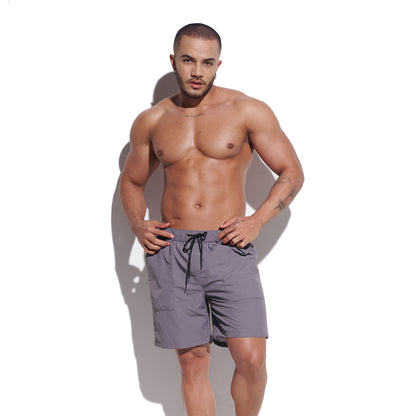 DESMIIT Men's Fashion Cargo‑Style Multi‑Pocket Swim Board Shorts, Quick‑Dry Breathable Summer Beach Trunks B4353