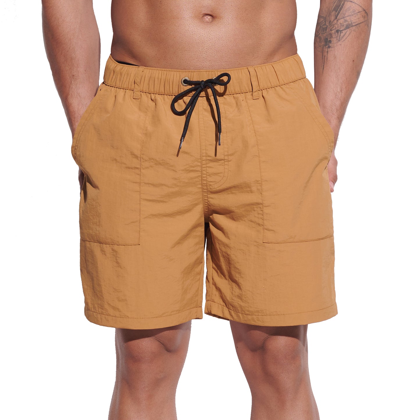 DESMIIT Men's Fashion Cargo‑Style Multi‑Pocket Swim Board Shorts, Quick‑Dry Breathable Summer Beach Trunks B4353