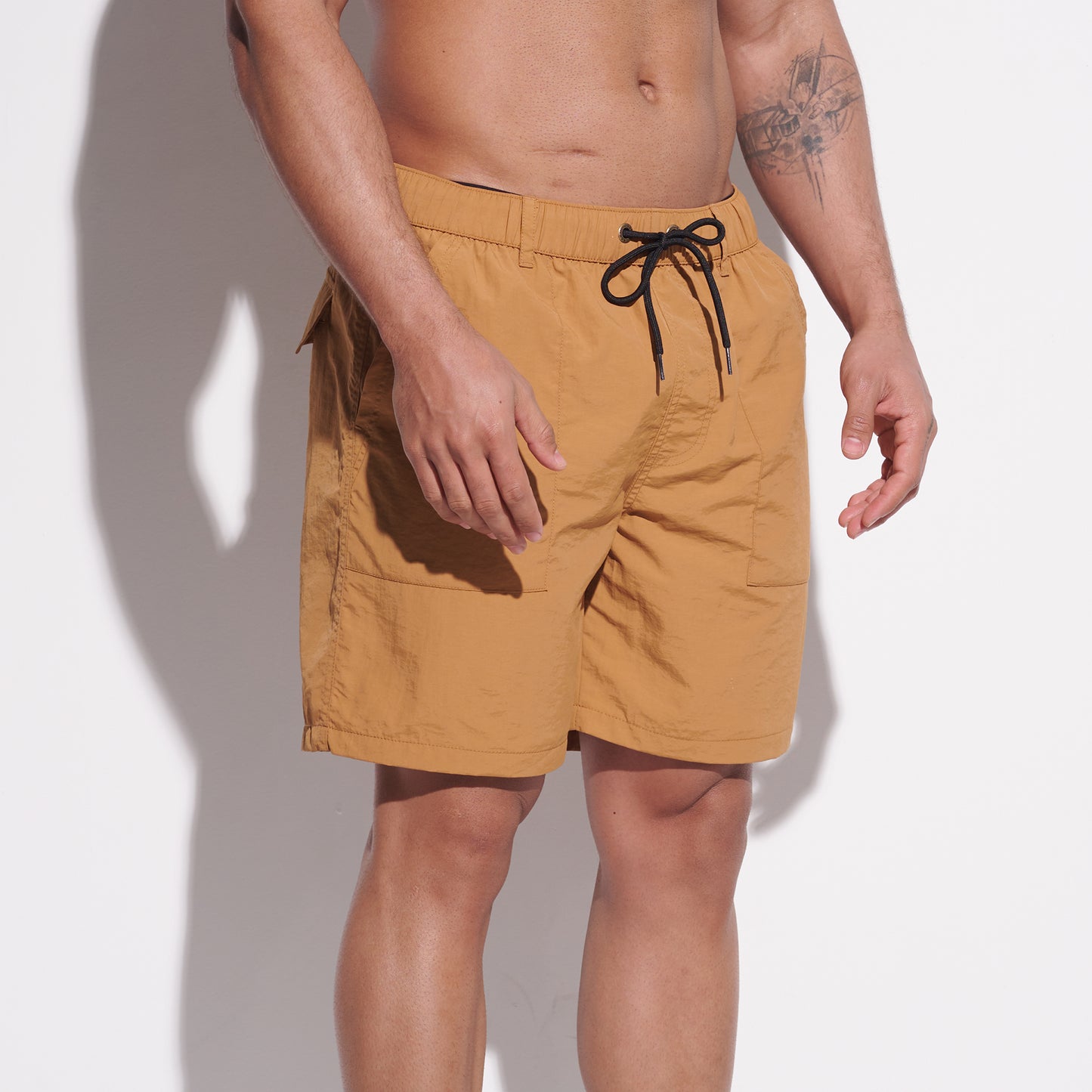 DESMIIT Men's Fashion Cargo‑Style Multi‑Pocket Swim Board Shorts, Quick‑Dry Breathable Summer Beach Trunks B4353
