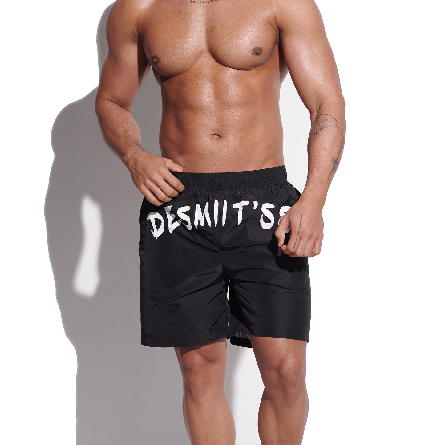 DESMIIT Men's Fashion Cargo‑Style Printed Swim Board Shorts, Quick‑Dry Breathable Beach Trunks B4354